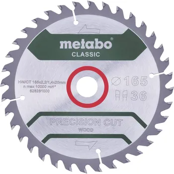 Pilový kotouč Metabo PRECISION CUT WOOD CLASSIC 628659000 pilový kotouč 160 x 20 x 1.4 mm Počet zubů (na palec): 36 1 ks