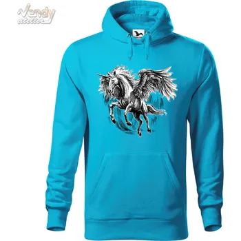 Dámská mikina Mikina - Jednorožec Barva: Modrá - tyrkysová (44), Velikost: XL, Střih: Pánské