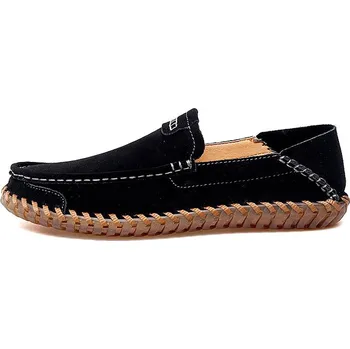 Pánské mokasíny Pánské semišové mokasíny s prošíváním Barva: Černá, Velikost: 38