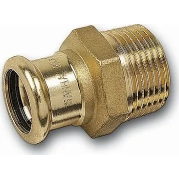 rozdělovač topení Sanha PURAPRESS 8243G přechodová vsuvka 28x3/4", s koncem na vnitřní lisování a s vnějším závitem, voda, bronz