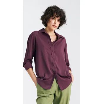 Dámská košile Viskózová oversize košile NIFE Barva: Fialová, Velikost: M