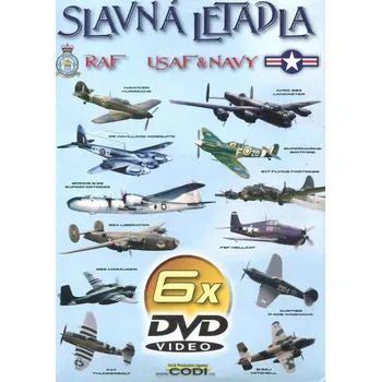DVD film Slavná letadla RAF, USAF - NAVY (6 DVD) (papírový obal)