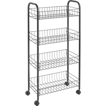 Věšák Černý kovový pojízdný regál 41x84 cm Ascona – Metaltex ID_1396595
