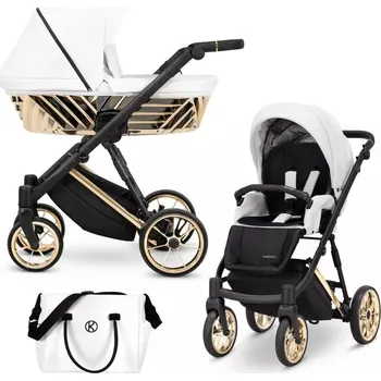 Kočárek Kunert Kombinovaný kočárek Ivento GLAM 2024 16 White Pearl varianta: zlatý rám