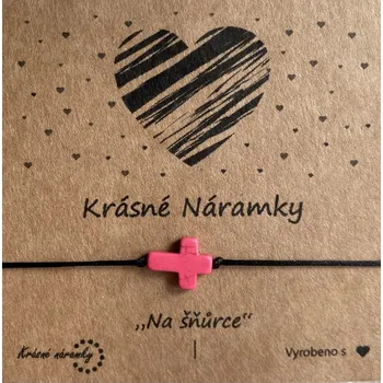 Náramek Krásné náramky Náramek - Kříž (různé barvy) Barva: Růžová