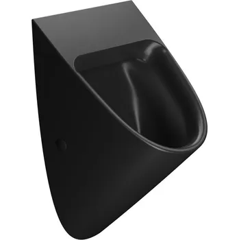 WC sada COMMUNITY urinál se zakrytým přívodem vody, 31x54,5cm, černá mat
