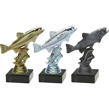 Soška pstruh 34030-32-34 - ryba - sportovní pohár - 10,6 cm Barva: zlatá - výška 10,6 cm