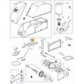 Pohon brány Nice PPD0277.4610 pouzdro páky spojky SUMO