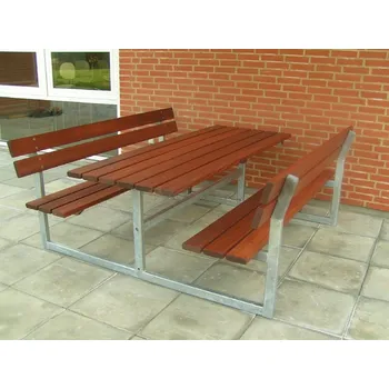 Zahradní sestava Pivní set Zahrada - 1500mm, Palisandr, Žárový zinek, K přišroubování, Kovové