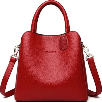 Kabelka Dámská kožená kabelka FLY FF401 Barva: Červená, Velikost: (20cm