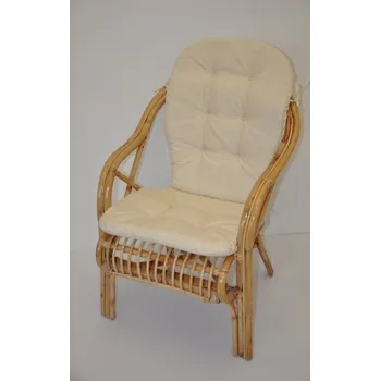 Axin Trading s.r.o. Ratanové Křeslo Mandurah s béžovým polstrem