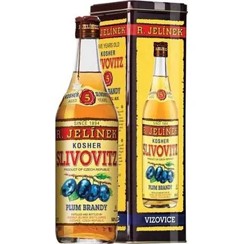 Pálenka R. Jelínek Slivovice Kosher Zlatá 5y 50% 0,7 l (kazeta)