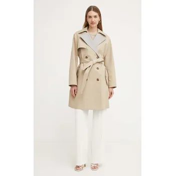 Dámský kabát Bavlněný kabát BOSS béžová barva, 50518479 08X, vel. 40