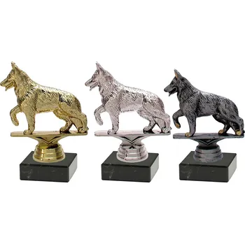 Soška německého ovčáka 34422-6 - pes - 10,7 cm Barva: zlatá - výška 10,7 cm