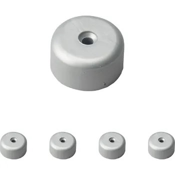 Stolová podnož Walteco Kluzák, průměr 40, výška 20mm, plast, stříbrný Množství: 5 ks