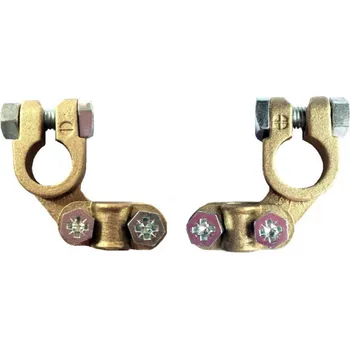 Svorka autobaterie mosaz pár + a -