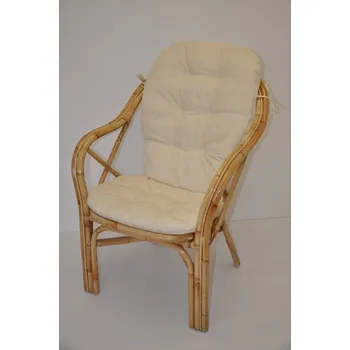 Křeslo Ratanové Křeslo Adelaide s béžovým polstrem