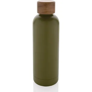 Termohrnek Termo lahev Wood z RCS recyklované nerezové oceli - P435.537