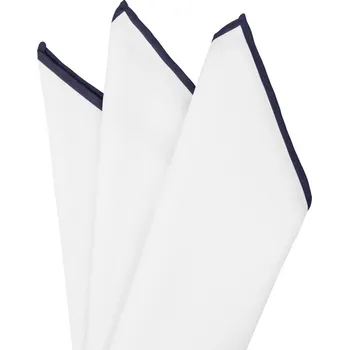 Šátek Bubibubi Bílý kapesníček do saka s tmavomodrým lemem