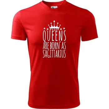 Queens are born as Sagittarius - Střelec - Dětské triko sportovní (dresovina) - 146 cm/10 let ( Červená )