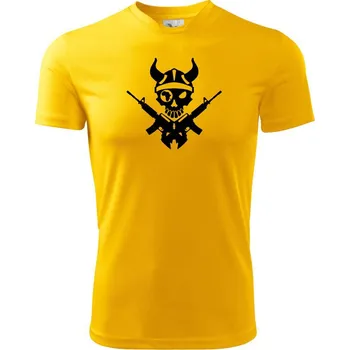 Chlapecké tričko US Navy Seals Skull - Dětské triko sportovní (dresovina) - 146 cm/10 let ( Žlutá )