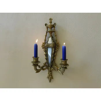 Svícen ZLACENÝ NÁSTĚNNÝ SVÍCEN DVOUPLAMENNÝ
