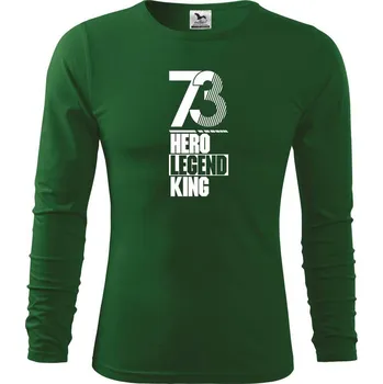 Pánská móda Hero, Legend, King x Queen 1973 - Triko s dlouhým rukávem FIT-T long sleeve - M ( Lahvově zelená )