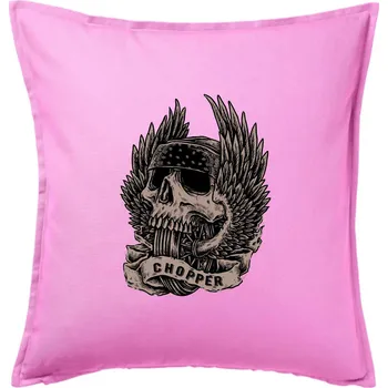 Polštář Chopper kolo křídla - Polštář 50x50 - 50x50 - Pouze potah ( Růžová )