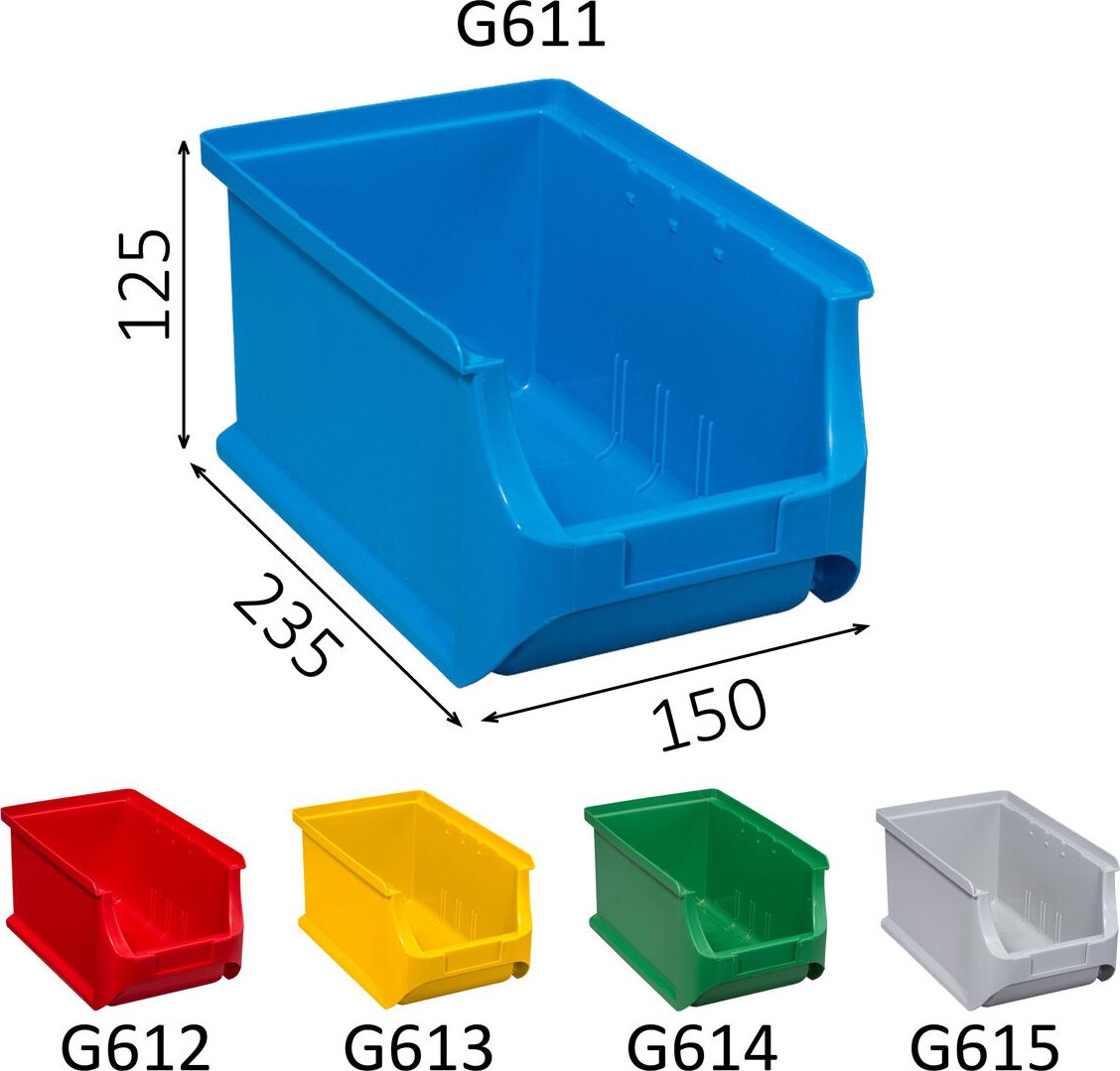 Stohovatelný plastový box 3 - 150 x 235 x 125 mm - balení 24 ks