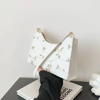 Kabelka Retro dámská kabelka | Kabelka s výšivkou - Bílý