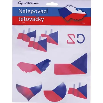 Odstranitelné tetování SportTeam Nalepovací tetovačky vlajky České republiky 1 hokej 7 ks