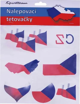 Odstranitelné tetování SportTeam Nalepovací tetovačky vlajky České republiky 1 hokej 7 ks