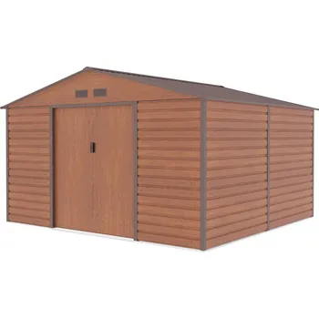 Zahradní domek Plechový domek Greenhouse 340x319 - hnědý (Zahradní plechový domek )