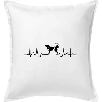 Polštář Český strakatý pes EKG - Polštář 50x50 - 50x50 - Včetně výplně ( Bílá )