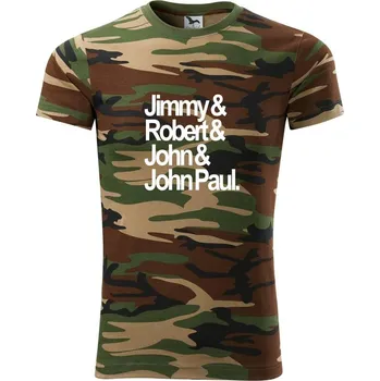 Pánské tričko Jimmy Robert John John Paul - Army CAMOUFLAGE - XL ( Hnědý maskáč )