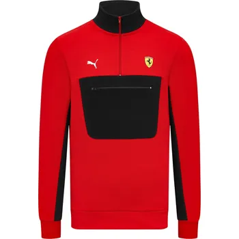 Pánská mikina Scuderia Ferrari F1 Quarter unisex mikina na zip červená Velikost: XL