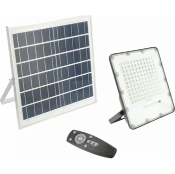 Solární LED reflektor BRAVOS, 150W, 1500lm, 6400K, IP65, 120°, solární panel, dálkové ovládání, 3r