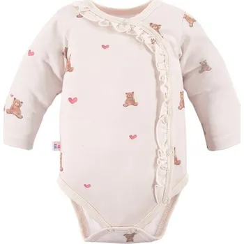 Eevi Body rozepínací s dlouhým rukávem Hearts&Bears ecru - 56
