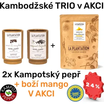 Koření Kampotský pepř černý a fermentovaný 50g tubus + sušené mango 150g