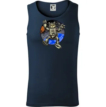 Pánská móda Kočičí astronaut - Tílko pánské Core - 2XL ( Námořní modrá (velmi tmavá - téměř černá) )