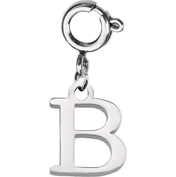 Náušnice Šperky4U Ocelový přívěsek s karabinou - písmeno "B" - KRP100-B