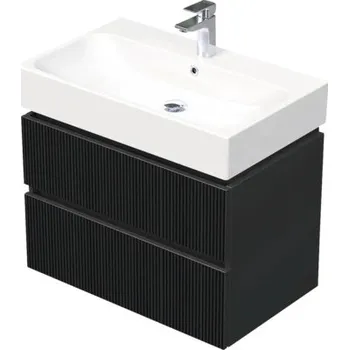 Koupelnový nábytek Koupelnová skříňka s umyvadlem Intedoor STORM 3D černá matná 75 x 66 x 46,5 cm STORM 3D 75 2Z A9276