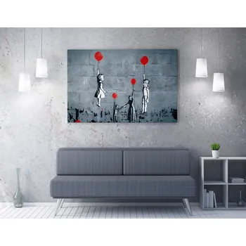 Obraz ASIR Obraz na plátně (50 x 70) Banksy Street Art – láska povznáší