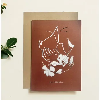 Svatební přání Pravá láska - hnědé