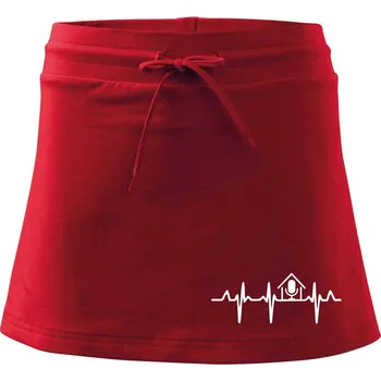 Dámská sukně EKG rumka - Sportovní sukně - two in one - L ( Červená )