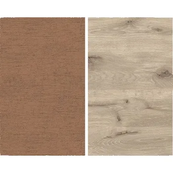 Kuchyňská pracovní deska Polyform Obkladová deska oboustranná 10x640x4100 mm kámen rusty/dub nature