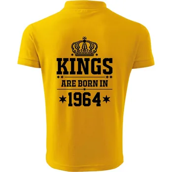 Pánská košile Kings are born in 1964 - Polokošile pánská Pique Polo 203 - 3XL ( Žlutá )