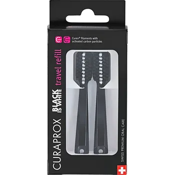 Náhradní hlavice k elektrickému kartáčku Travel set Black is White - náhradní hlavice, 2ks