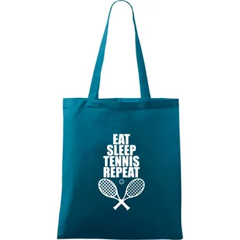 Eat sleep tennis - Taška bavlněná - 42 x 38 cm ( Petrolejová )