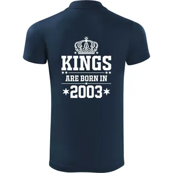 Pánská košile Kings are born in 2003 - Polokošile Victory sportovní (dresovina) - 3XL ( Námořní modrá (velmi tmavá - téměř černá) )